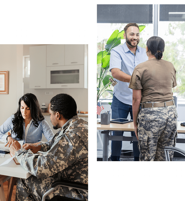 Army members in office discussion