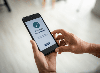 Successful transaction on smartphone
